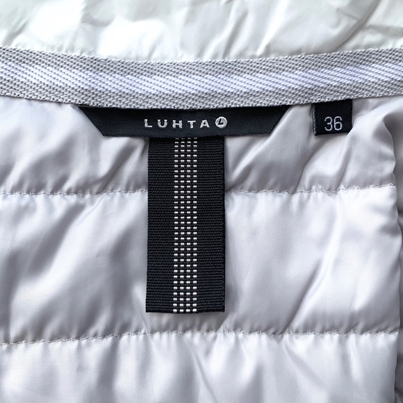 LUHTA Full Zip Nylon Windbreaker Lightweight Puffer Jacket White Sz 6 NWT - Picture 12 of 14